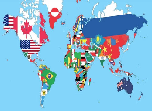 Foto de vários ícones de países do mundo